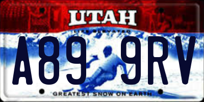 UT license plate A899RV