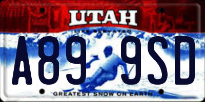 UT license plate A899SD