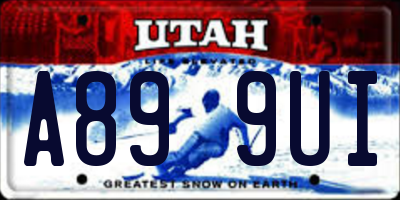 UT license plate A899UI