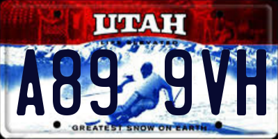UT license plate A899VH