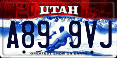 UT license plate A899VJ