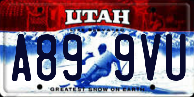 UT license plate A899VU