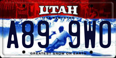 UT license plate A899WO