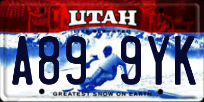 UT license plate A899YK