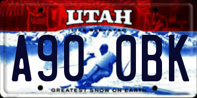 UT license plate A900BK