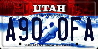 UT license plate A900FA