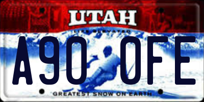 UT license plate A900FE
