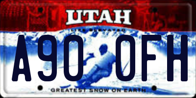 UT license plate A900FH