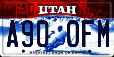 UT license plate A900FM