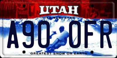 UT license plate A900FR