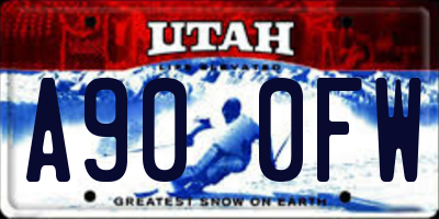 UT license plate A900FW
