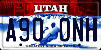 UT license plate A900NH