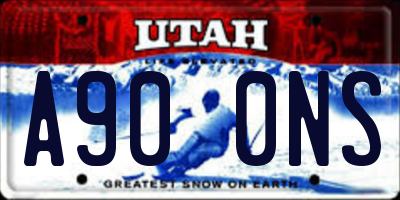 UT license plate A900NS