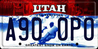 UT license plate A900PO
