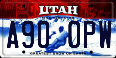 UT license plate A900PW