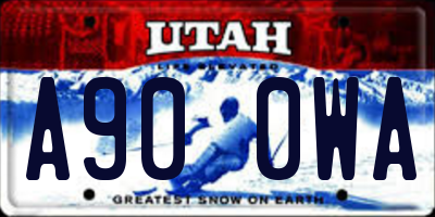 UT license plate A900WA