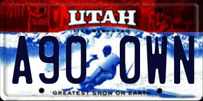 UT license plate A900WN