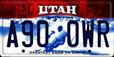 UT license plate A900WR