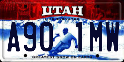 UT license plate A901MW