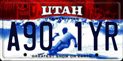 UT license plate A901YR