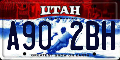 UT license plate A902BH