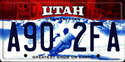 UT license plate A902FA