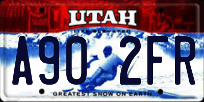 UT license plate A902FR