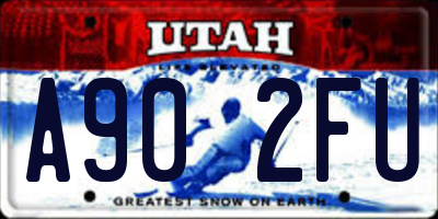 UT license plate A902FU