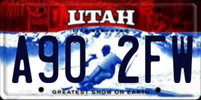 UT license plate A902FW