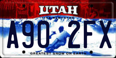 UT license plate A902FX