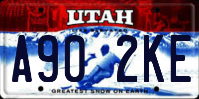 UT license plate A902KE