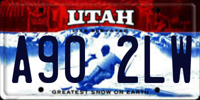 UT license plate A902LW