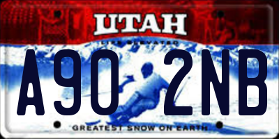 UT license plate A902NB