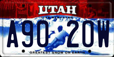 UT license plate A902OW