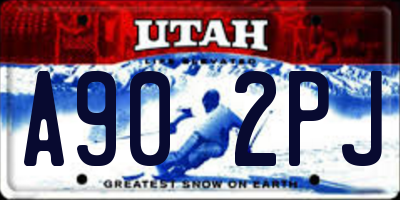 UT license plate A902PJ