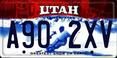 UT license plate A902XV