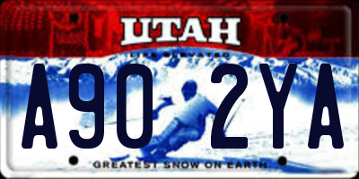 UT license plate A902YA