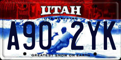 UT license plate A902YK