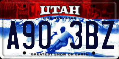 UT license plate A903BZ