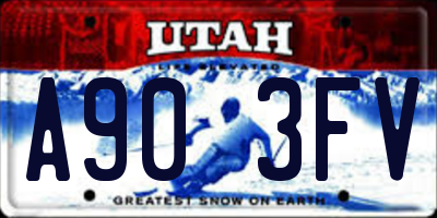 UT license plate A903FV