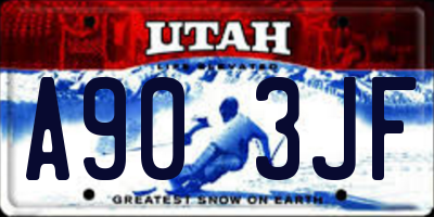 UT license plate A903JF