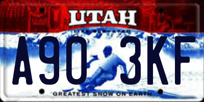 UT license plate A903KF