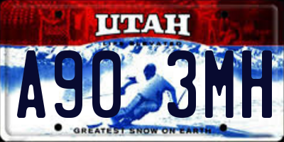 UT license plate A903MH