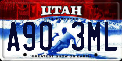 UT license plate A903ML