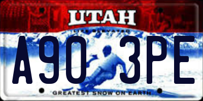 UT license plate A903PE