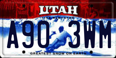 UT license plate A903WM