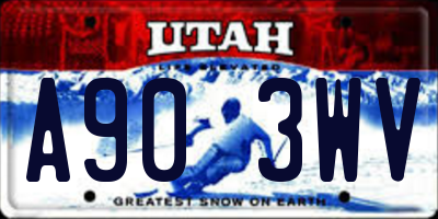 UT license plate A903WV