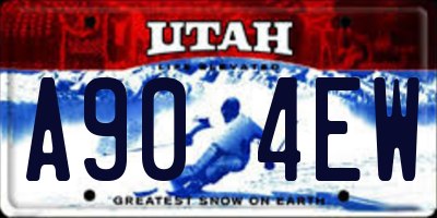 UT license plate A904EW