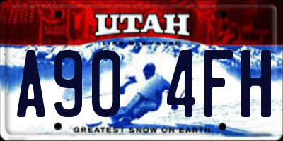 UT license plate A904FH