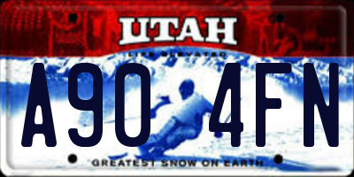 UT license plate A904FN